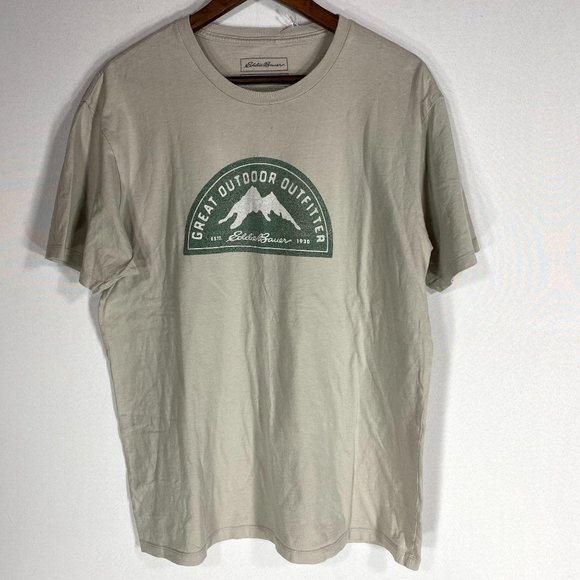 Eddie Bauer Men's Size Large Grey Short Sleeve Graphic T-Shirt Great Outdoor - Picture 1 of 4